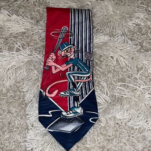 Vintage 1993 Pink Panther “Spring Fever” baseball tie - Picture 1 of 6